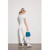 imageWomens Summer Soft Modal Ribbed TShirts with Lace Hem Short Sleeve Round Neck Tops Slim Fit Going Out TeesAwhite