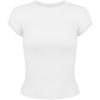 imageWomens Summer Soft Modal Ribbed TShirts with Lace Hem Short Sleeve Round Neck Tops Slim Fit Going Out TeesWhite