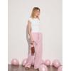 imageWomens Summer Soft Modal Ribbed TShirts with Lace Hem Short Sleeve Round Neck Tops Slim Fit Going Out TeesWhite