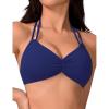 imageAJISAI Womens Halter Bikini Top Triangle V Neck Bathing Suit Top Low Impact Padded Sports BraDark Blue