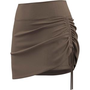 imageAJISAI Womens Skort Skirt with Shorts Mini Golf Skorts Athletic Summer Swim Beach SkirtsBrown