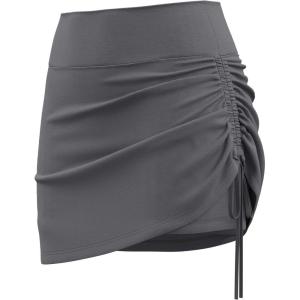 imageAJISAI Womens Skort Skirt with Shorts Mini Golf Skorts Athletic Summer Swim Beach SkirtsGrey