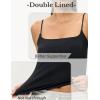 imageAJISAI 2025 Womens Camisole Tops Spaghetti Strap Tank Top Double Lined Adjustable Summer Crop TopsBlack
