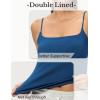 imageAJISAI 2025 Womens Camisole Tops Spaghetti Strap Tank Top Double Lined Adjustable Summer Crop TopsBlue