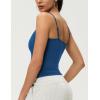 imageAJISAI 2025 Womens Camisole Tops Spaghetti Strap Tank Top Double Lined Adjustable Summer Crop TopsBlue