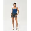 imageAJISAI 2025 Womens Camisole Tops Spaghetti Strap Tank Top Double Lined Adjustable Summer Crop TopsBlue