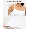 imageAJISAI 2025 Womens Camisole Tops Spaghetti Strap Tank Top Double Lined Adjustable Summer Crop TopsWhite
