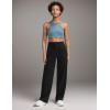 imageAJISAI Womens Wide Leg Sweatpants High Waist Drawstring Comfy Yoga Pants with Pockets for Casual Work Workout PetiteRegularBlack