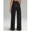 imageAJISAI Womens Wide Leg Sweatpants High Waist Drawstring Comfy Yoga Pants with Pockets for Casual Work Workout PetiteRegularBlack