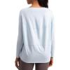 imageCotton Shirts Long Sleeve Workout Tee for Women Loose Fit Athletic Yoga TShirts Casual Boat Neck Fall TopsBlue