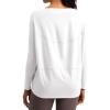imageCotton Shirts Long Sleeve Workout Tee for Women Loose Fit Athletic Yoga TShirts Casual Boat Neck Fall TopsWhite