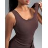 imageAJISAI Womens Summer Athletic Sleeveless Tennis Wrap Skirt Mini Dress Built in Shorts Golf Dress Workout Romper SkortBrown