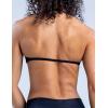 imageAJISAI Womens Halter Neck Padded Strappy Bra Seamless Sports Bras Backless Wireless with Removable Pads for Workout Gym YogaBlack