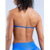 imageAJISAI Womens Halter Neck Padded Strappy Bra Seamless Sports Bras Backless Wireless with Removable Pads for Workout Gym YogaClassic Blue