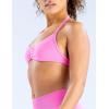 imageAJISAI Womens Halter Neck Padded Strappy Bra Seamless Sports Bras Backless Wireless with Removable Pads for Workout Gym YogaPink