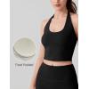 imageAJISAI Adjustable Halter TieNeck Top for Women Longline Fixed Padded Tank Double Lined Backless Going Out Crop TopsBlack