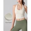 imageAJISAI Adjustable Halter TieNeck Top for Women Longline Fixed Padded Tank Double Lined Backless Going Out Crop TopsCream