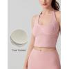 imageAJISAI Adjustable Halter TieNeck Top for Women Longline Fixed Padded Tank Double Lined Backless Going Out Crop TopsPink