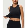 imageAJISAI Crop High Neck Tank Tops for Women Workout Yoga Racerback Lightweight Summer Slim Fit Sleeveless ShirtsBlack