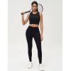 imageAJISAI Crop High Neck Tank Tops for Women Workout Yoga Racerback Lightweight Summer Slim Fit Sleeveless ShirtsBlack