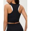 imageAJISAI Crop High Neck Tank Tops for Women Workout Yoga Racerback Lightweight Summer Slim Fit Sleeveless ShirtsBlack