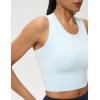 imageAJISAI Crop High Neck Tank Tops for Women Workout Yoga Racerback Lightweight Summer Slim Fit Sleeveless ShirtsBlue