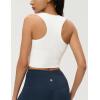 imageAJISAI Crop High Neck Tank Tops for Women Workout Yoga Racerback Lightweight Summer Slim Fit Sleeveless ShirtsWhite