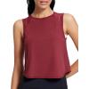 imageCrop Workout Tops for Women Tank Athletic Running Shirts Mesh Yoga Tops Gym Sleeveless Clothes Sangria L