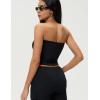 imageWomens Double Lined Tube Tops Crop Going Out Tops Strapless Tank Summer Top Black L
