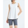 imageWomens Lightweight Workout Tops Mesh Tanks Active Sleeveless Yoga Tennis Shirts Athletic Running Clothes for WomenWhite