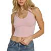 imageAJISAI Adjustable Halter TieNeck Top for Women Longline Fixed Padded Tank Double Lined Backless Going Out Crop TopsPink