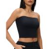 imageWomens Double Lined Tube Tops Crop Going Out Tops Strapless Tank Summer Top Black L
