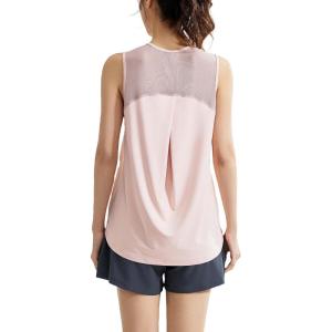 imageWomens Lightweight Workout Tops Mesh Tanks Active Sleeveless Yoga Tennis Shirts Athletic Running Clothes for WomenPink