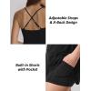 imageWomen Pleated Tennis Dress with Shorts Adjustable Strap Golf Dresses Athletic Workout Skort with PocketsLight Blue