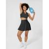 imageAJISAI Seamless Tennis Skirt for Women Pleated Athletic Skirts with Shorts Pockets High Waisted Golf Skort for WorkoutBlack