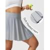 imageAJISAI Seamless Tennis Skirt for Women Pleated Athletic Skirts with Shorts Pockets High Waisted Golf Skort for WorkoutGrey