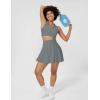 imageAJISAI Seamless Tennis Skirt for Women Pleated Athletic Skirts with Shorts Pockets High Waisted Golf Skort for WorkoutGrey