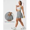 imageAJISAI Seamless Tennis Skirt for Women Pleated Athletic Skirts with Shorts Pockets High Waisted Golf Skort for WorkoutGrey