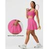 imageAJISAI Seamless Tennis Skirt for Women Pleated Athletic Skirts with Shorts Pockets High Waisted Golf Skort for WorkoutPink