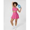 imageAJISAI Seamless Tennis Skirt for Women Pleated Athletic Skirts with Shorts Pockets High Waisted Golf Skort for WorkoutPink