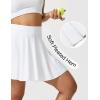 imageAJISAI Seamless Tennis Skirt for Women Pleated Athletic Skirts with Shorts Pockets High Waisted Golf Skort for WorkoutWhite