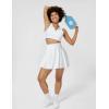 imageAJISAI Seamless Tennis Skirt for Women Pleated Athletic Skirts with Shorts Pockets High Waisted Golf Skort for WorkoutWhite