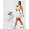 imageAJISAI Seamless Tennis Skirt for Women Pleated Athletic Skirts with Shorts Pockets High Waisted Golf Skort for WorkoutWhite