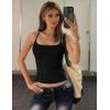 imageAJISAI Womens Adjustable Halter Tie Tank Top 2025 Y2K Double Lined Side Split Backless Camisole Black S