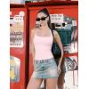 imageAJISAI Womens Adjustable Halter Tie Tank Top 2025 Y2K Double Lined Side Split Backless Camisole Pink M