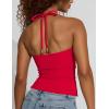imageAJISAI Womens Adjustable Halter Tie Tank Top 2025 Y2K Double Lined Side Split Backless CamisoleRed