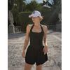 imageAJISAI Halter Athletic Romper with Shorts Workout Outfits with Pockets Casual One Piece Jumpsuits for Women 2025Ablack