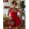 imageAJISAI Halter Athletic Romper with Shorts Workout Outfits with Pockets Casual One Piece Jumpsuits for Women 2025Classic Red