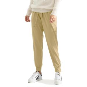imageAJISAI Womens Joggers Pants Drawstring Running Sweatpants with Pockets Lounge WearKhaki