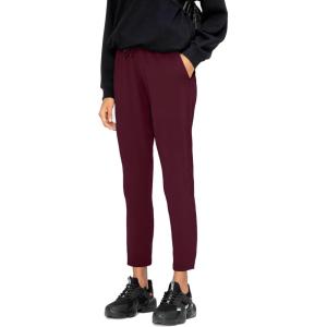 imageAJISAI PetiteRegular Womens 78 Joggers Travel Pants with Pockets Lounge Casual Stretch Workout PantsSangria